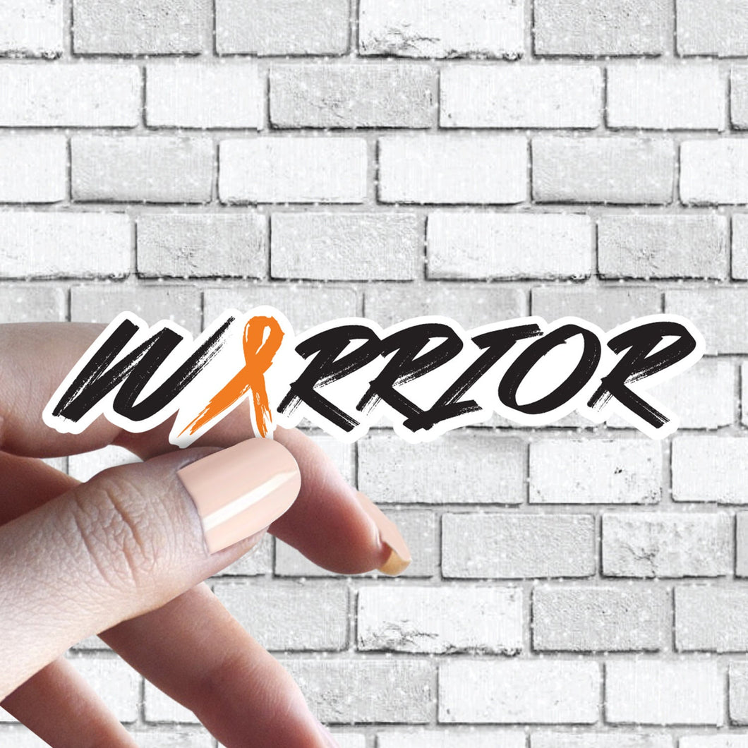 Kidney Cancer Orange Ribbon Warrior Fighting or Survivor Sticker