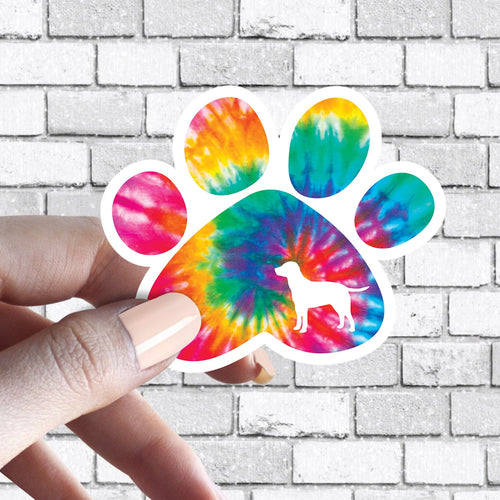 Labrador Lab- Dog Paw Tie Dye Sticker