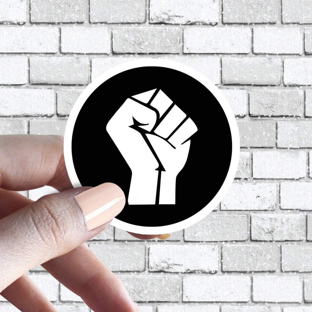 Black Lives Matter Fist BLM Circle Sticker