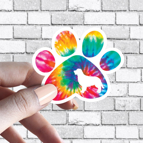 Golden Retriever - Dog Paw Tie Dye Sticker