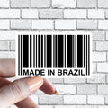 Made in Brazil Sticker, Brazil Brazilian Pride Country Barcode Sticker