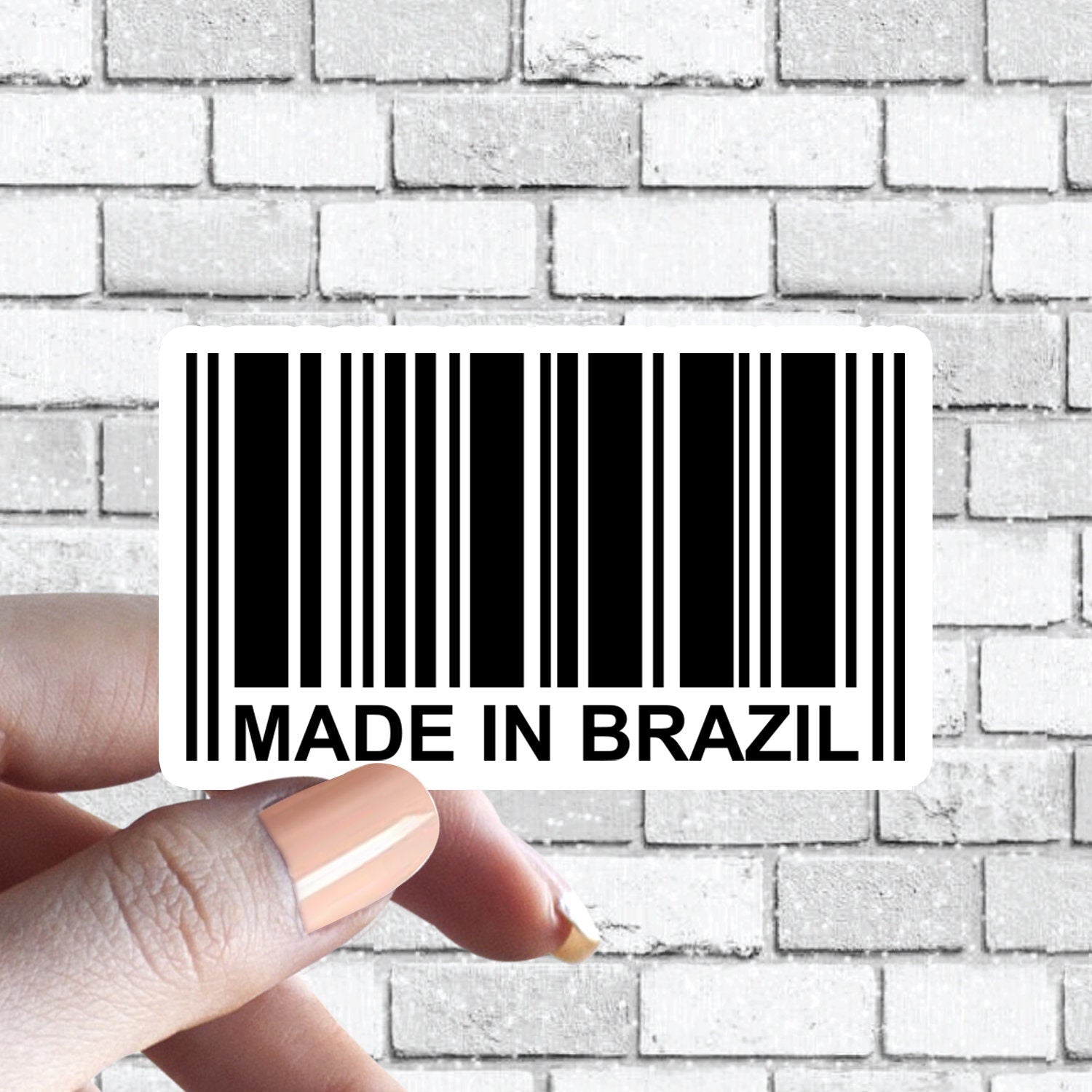 Made in Brazil Sticker, Brazil Brazilian Pride Country Barcode Sticker