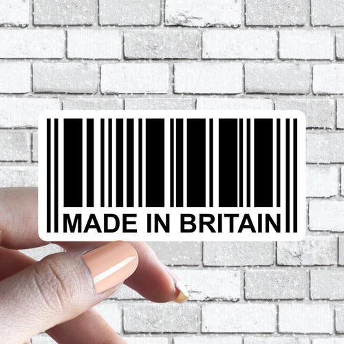 Made in Britain Sticker, British Pride Country Barcode Sticker