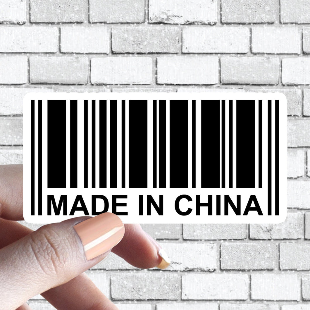 Made in China Sticker, Chinese Pride Country Barcode Sticker