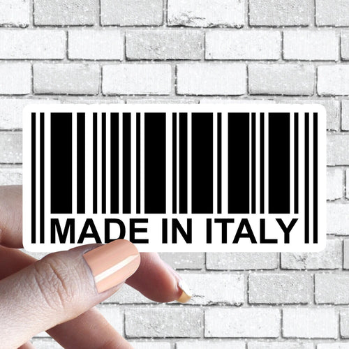 Made in Italy Sticker, Italian Pride Country Barcode Sticker