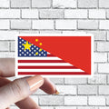 China America Chinese American Half Split USA US Flag Country Sticker