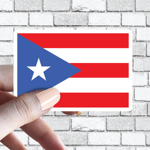 Puerto Rico Flag Sticker, Puerto Rican USA Country Sticker