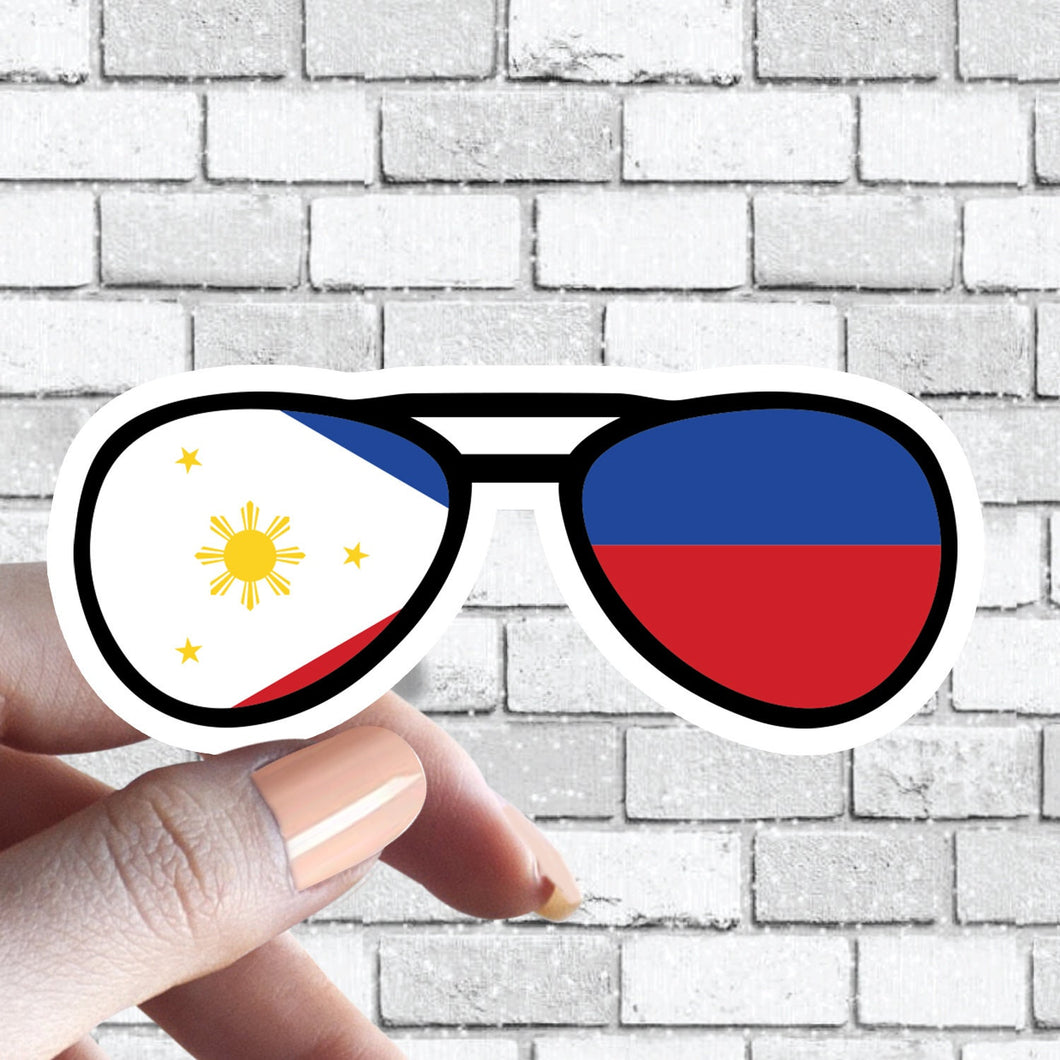 Phillipines Flag Sunglasses Aviator Filipino Flag Country Sticker