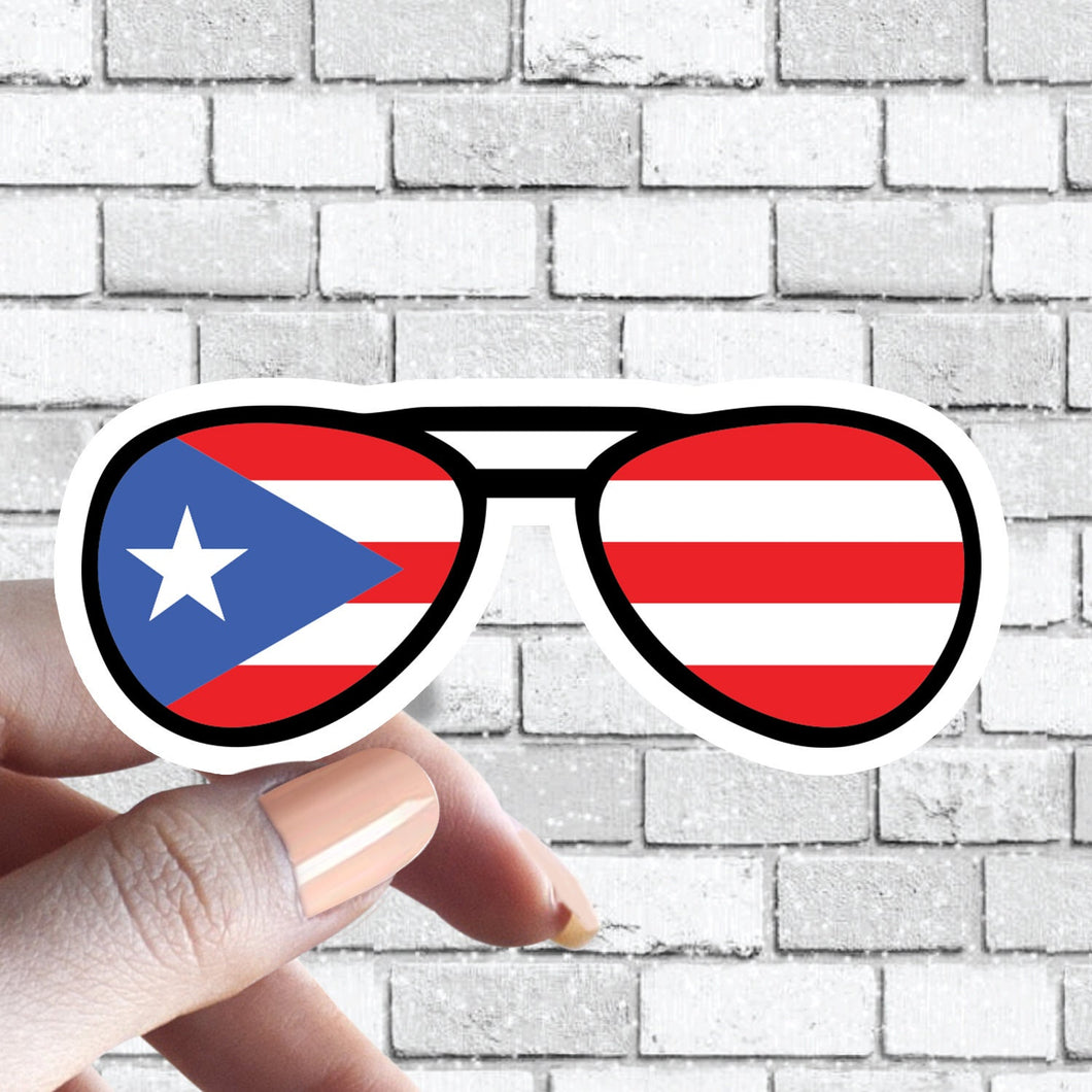 Puerto Rico Flag Sunglasses Aviator Puerto Rican Flag Country Sticker