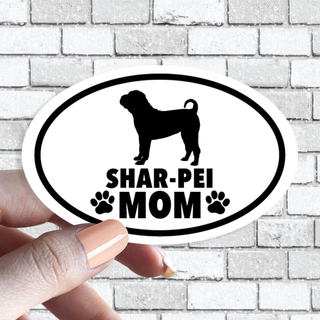 Shar-Pei - Shar Pei Dog Mom Black and White Sticker