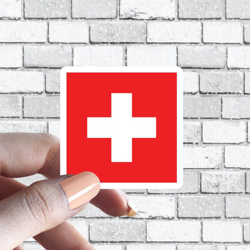 Switzerland Flag Sticker Swiss Flag Country Sticker