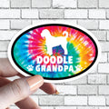Doodle Grandpa - Dog Grandparents Oval Tie Dye Dog Sticker