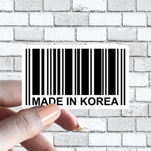 Made in Korea Sticker, Korean Pride Country Barcode Sticker