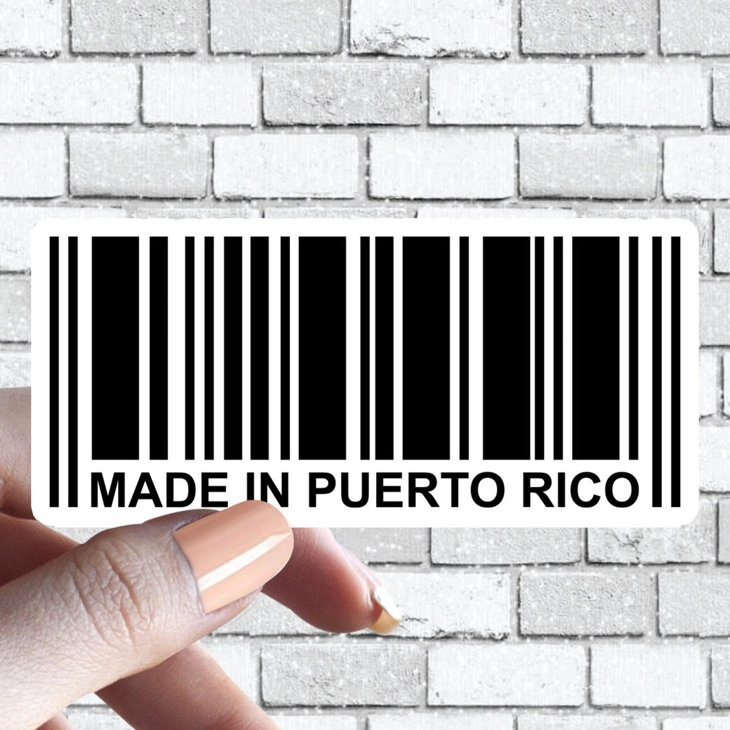 Made in Puerto Rico, Puerto Rican Pride Country Barcode Sticker