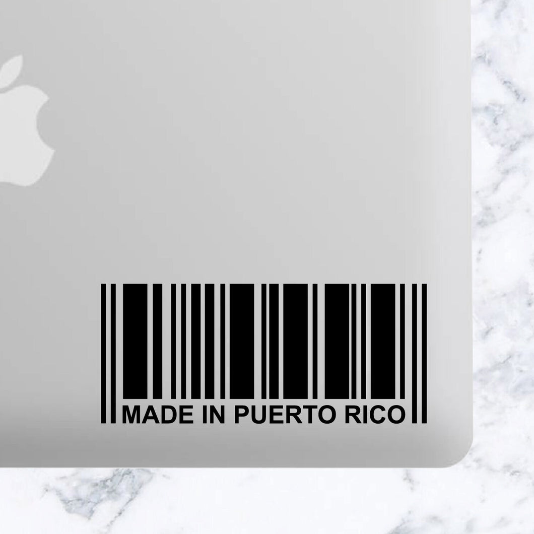 Made in Puerto Rico Rican USA USA Barcode Vinyl Car Decal Car Decal, Tumbler Decal, Laptop Decal, ETC