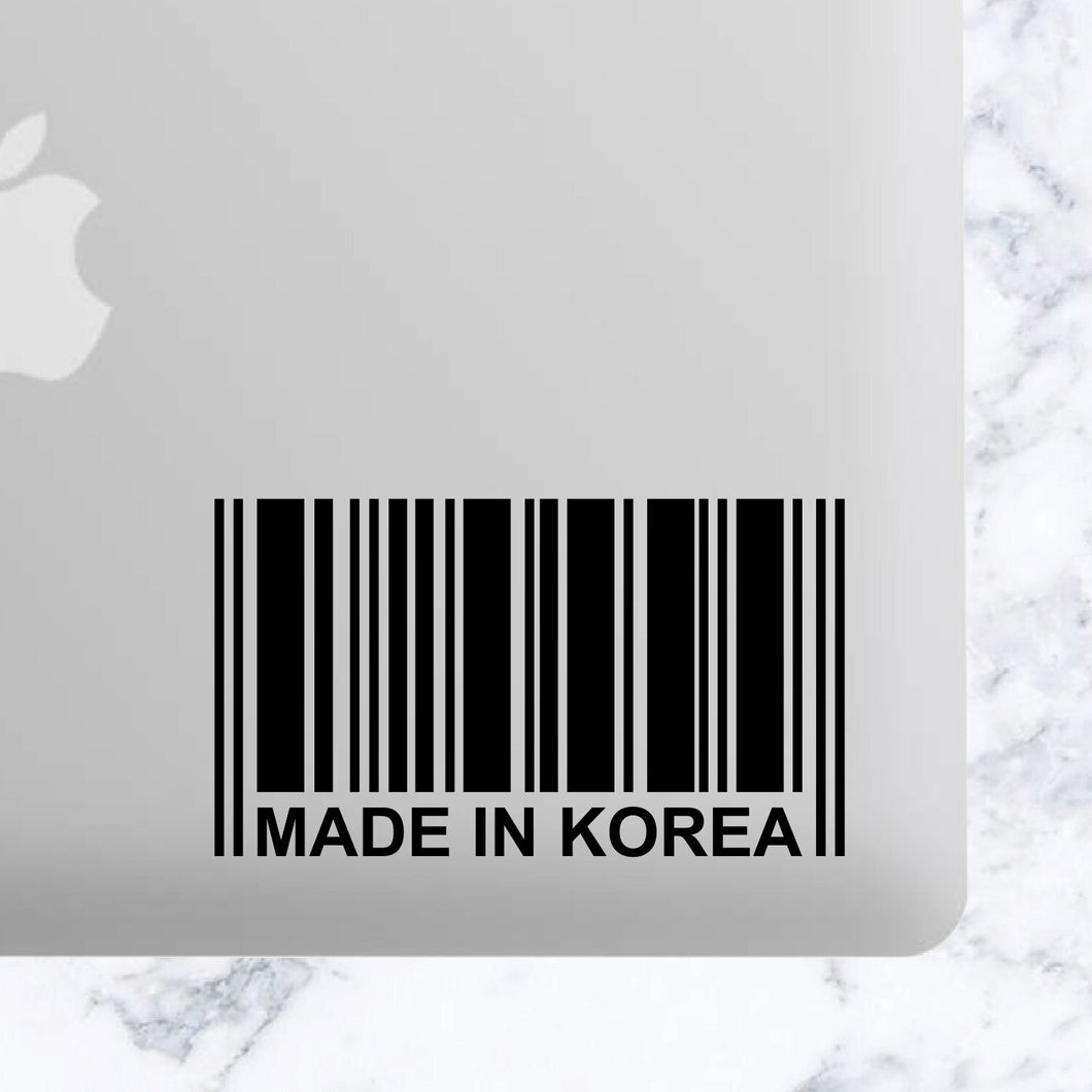 Made in Korea Korean Barcode Vinyl Car Decal Car Decal, Tumbler Decal, Laptop Decal, ETC