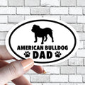 American Bulldog Dad - Dog Dad Oval Black and White Sticker