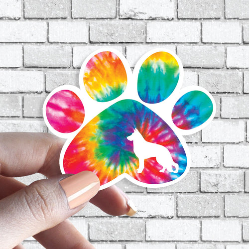 German Shepherd - Dog Paw Tie Dye Sticker