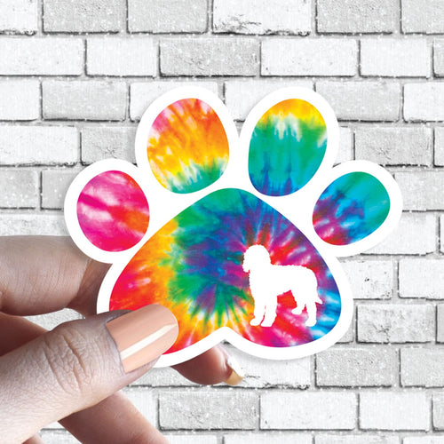 Labradoodle - Dog Paw Tie Dye Sticker