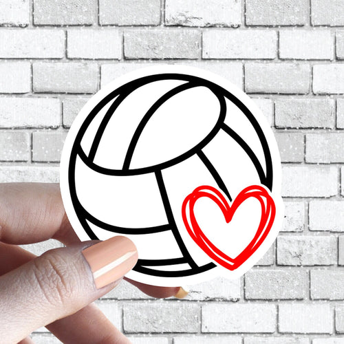 Volleyball Sticker, I love volleyball, volley ball, sports, ball, sticker