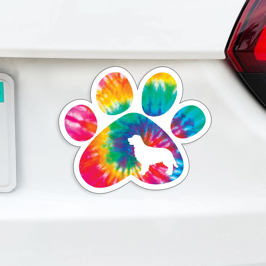 Custom Tie Dye Dog Paw MAGNET (Pick ANY Dog)