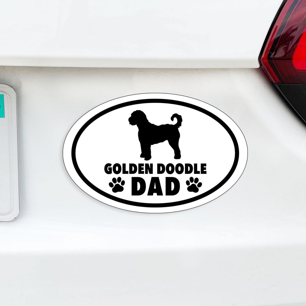 Custom ANY Dog Dad Oval Black and White MAGNET (Pick ANY Dog)