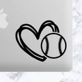 Stacked Heart Softball Baseball with Stitches Vinyl Decal Car Decal, Tumbler Decal, Laptop Decal, ETC