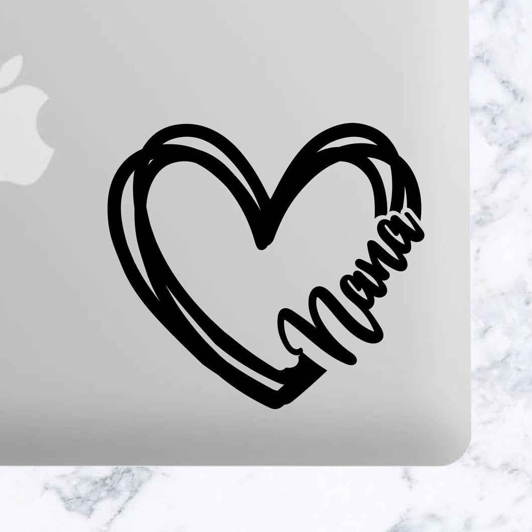 Proud Nana Love Heart Cute Stacked Heart Love Being a Nana Grandma Vinyl Decal Car Decal, Tumbler Decal, Laptop Decal, ETC