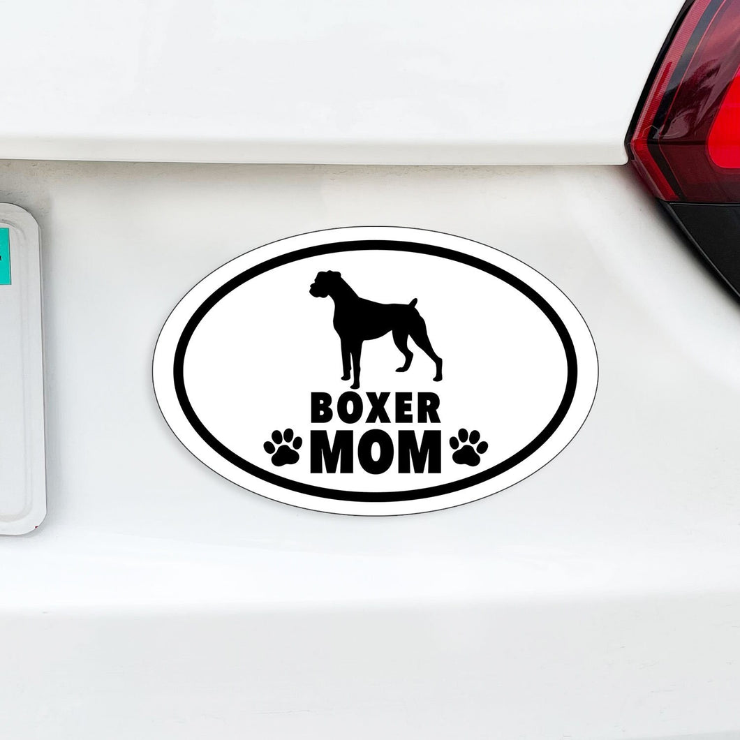 Custom ANY Dog Mom Oval Black and White MAGNET (Pick ANY Dog)