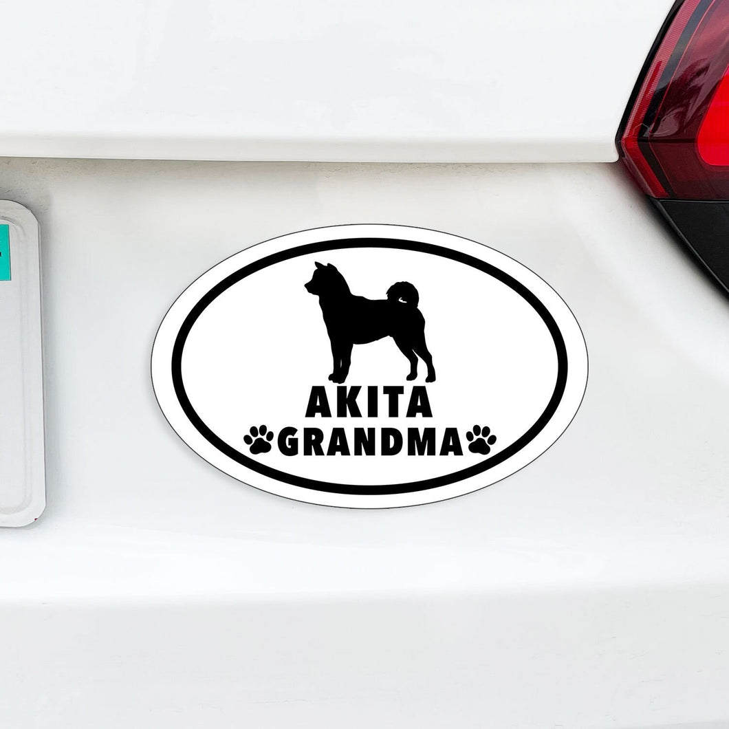 Custom ANY Dog Grandma Oval Black and White MAGNET (Pick Dog)