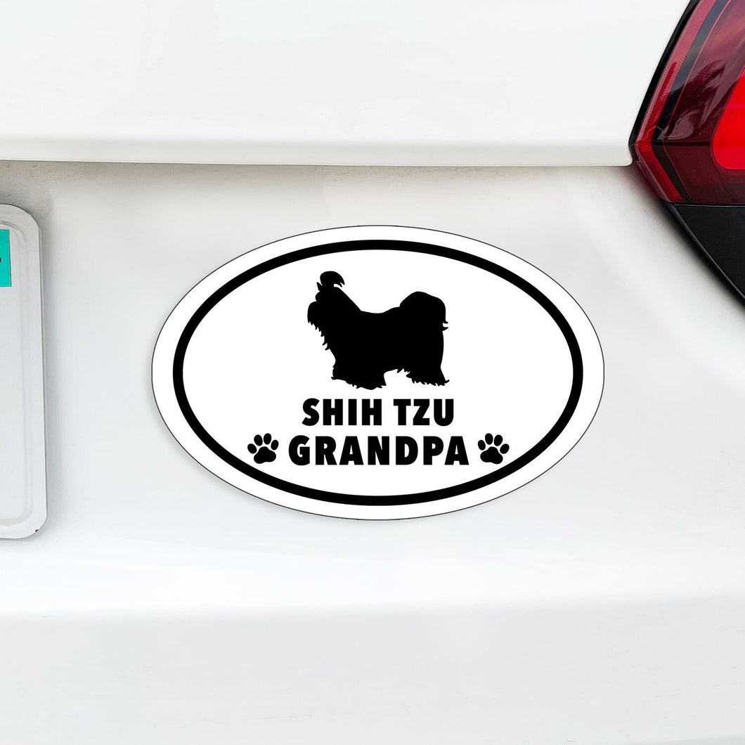 Custom ANY Dog Grandpa Oval Black and White MAGNET (Pick Dog)