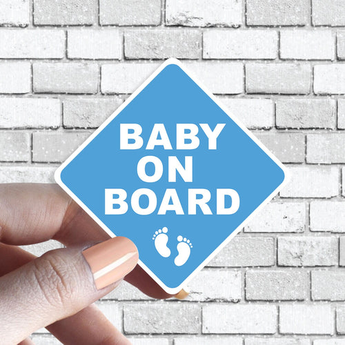 Baby On Board Sticker Caution Baby Blue Baby in Car Sticker Aesthetically Pleasing