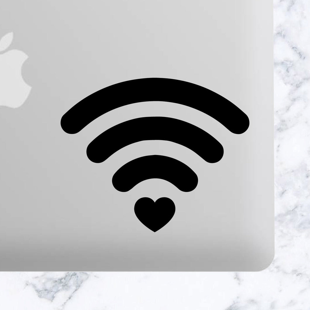 Wifi Heart Love Internet Vinyl Car Store Decal Car Decal, Tumbler Decal, Laptop Decal, ETC