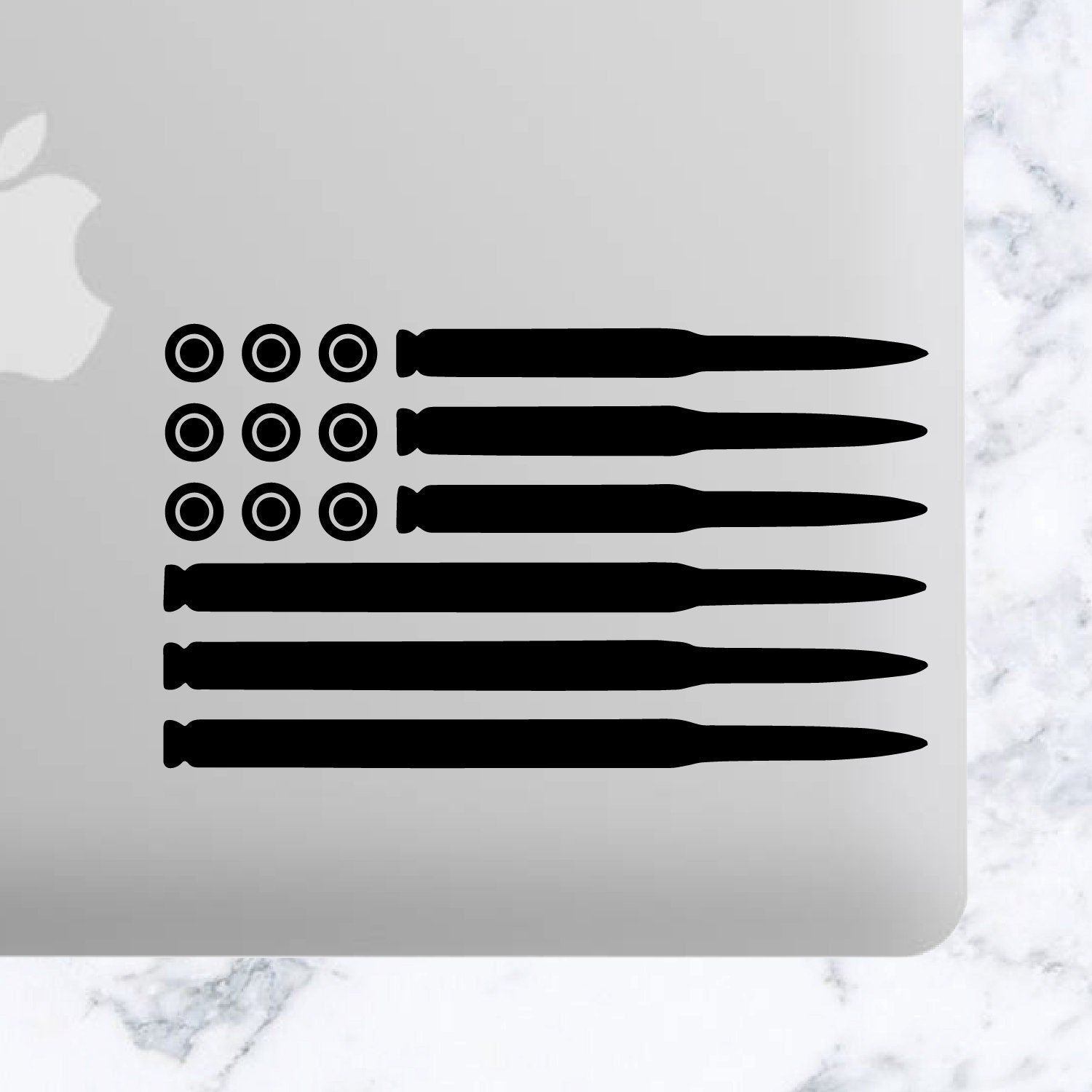 Bullet Flag Bullets Guns Rifle 50 Cal Flag USA US American Flag American Vinyl Car Decal Car Decal, Tumbler Decal, Laptop Decal, ETC