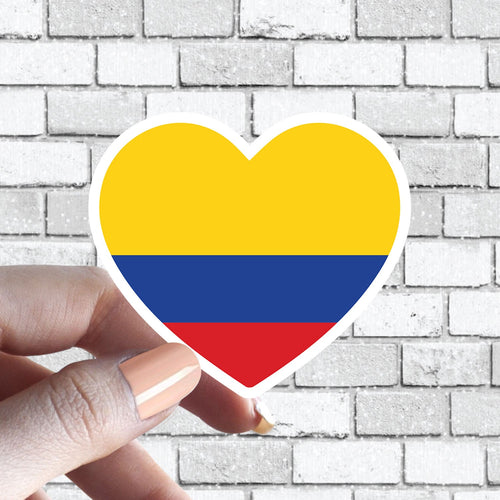 Heart Colombia Flag Sticker Colombian Flag I love Colombia