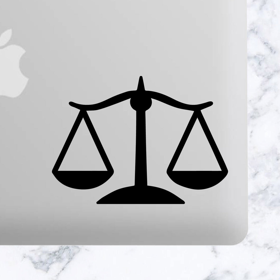 Scale Lady Justice Lawyer Vinyl Decal Car Decal, Tumbler Decal, Laptop Decal, ETC