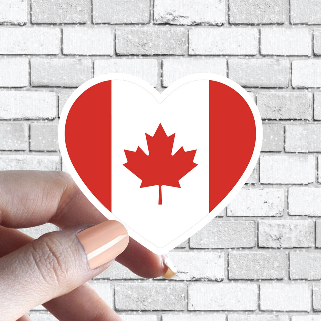 Heart Canada Flag Sticker Canadian Flag I love Canada