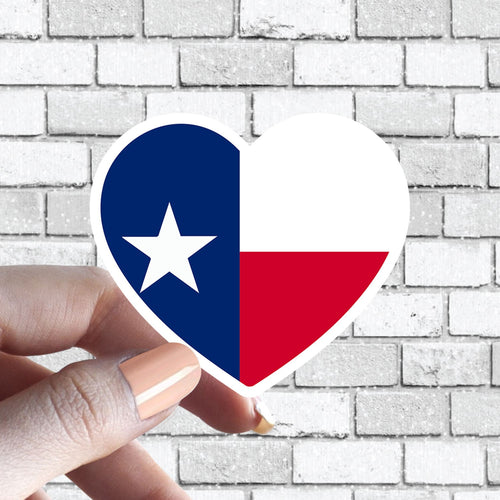 Heart Texas Flag Sticker Texan Flag I love Texas