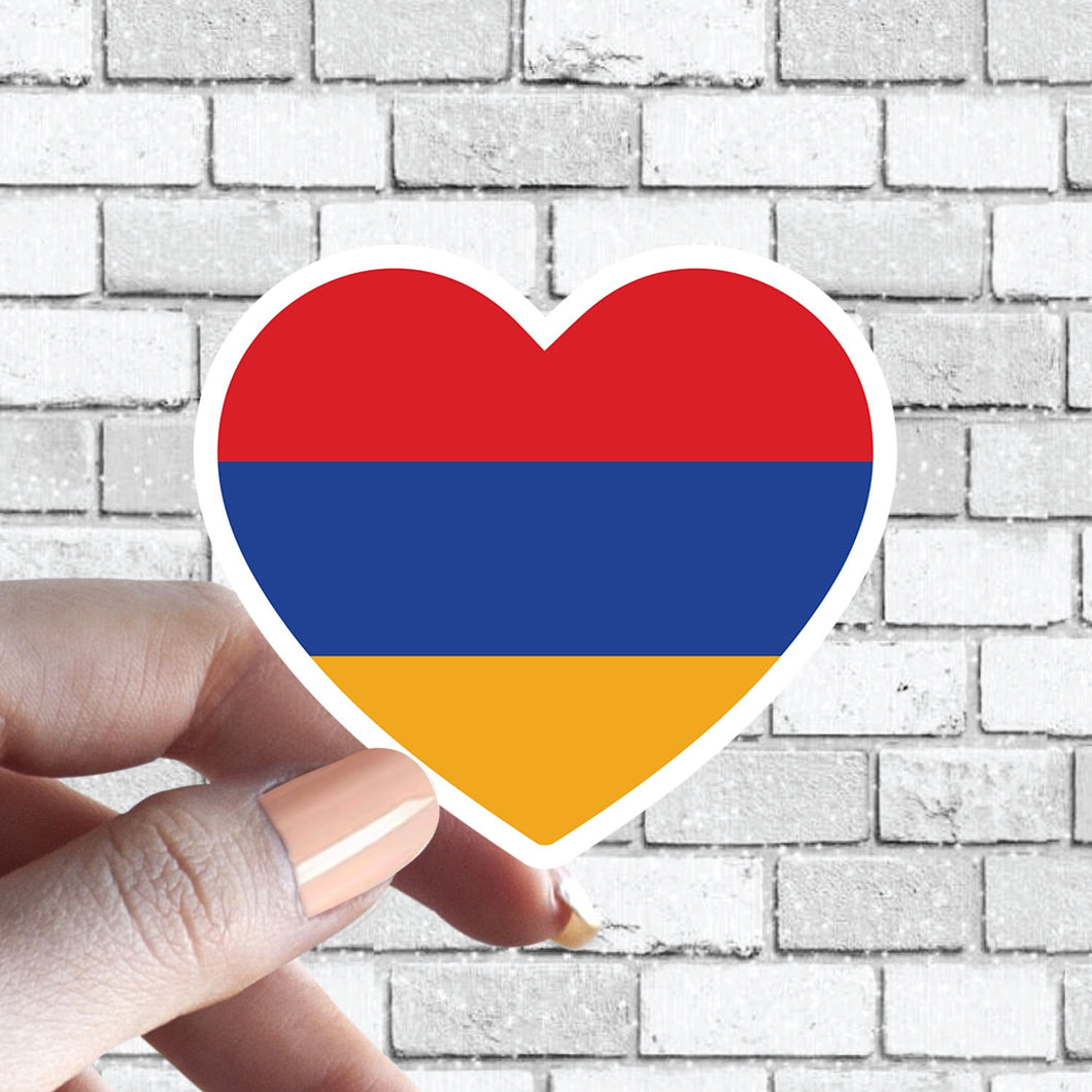 Heart Armenia Flag Sticker Armenian Flag I love Armenia