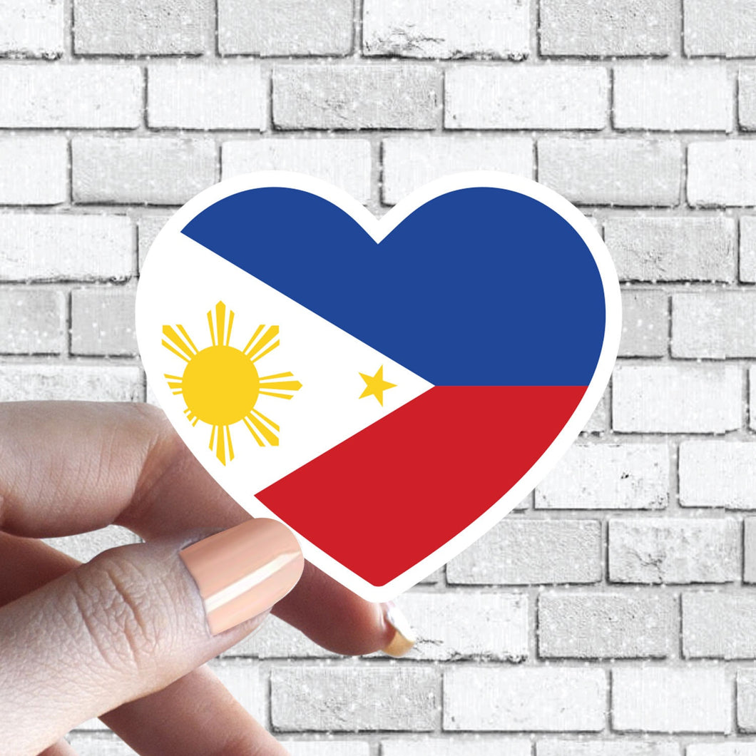 Heart Philippines Flag Sticker Filipino Flag I love Philippines