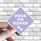 Dog(s) On Board Sticker Caution Lilac Purple Dogs in Car Sticker Aesthetically Pleasing