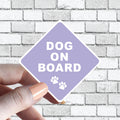 Dog(s) On Board Sticker Caution Lilac Purple Dogs in Car Sticker Aesthetically Pleasing