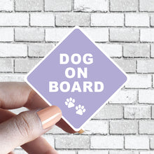 Load image into Gallery viewer, Dog(s) On Board Sticker Caution Lilac Purple Dogs in Car Sticker Aesthetically Pleasing
