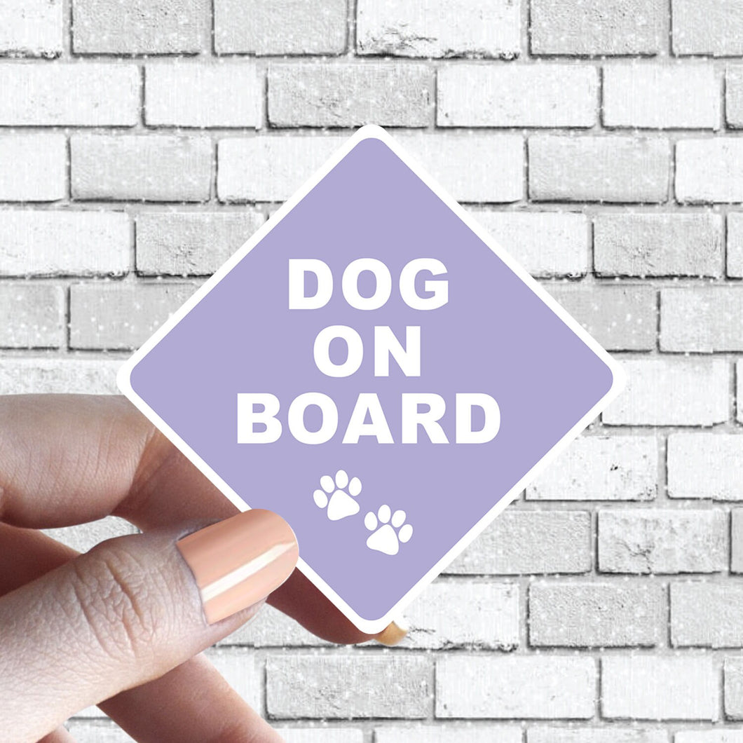 Dog(s) On Board Sticker Caution Lilac Purple Dogs in Car Sticker Aesthetically Pleasing