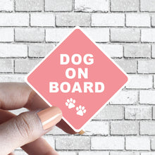 Load image into Gallery viewer, Dog(s) On Board Sticker Caution Pink Dogs in Car Sticker Aesthetically Pleasing
