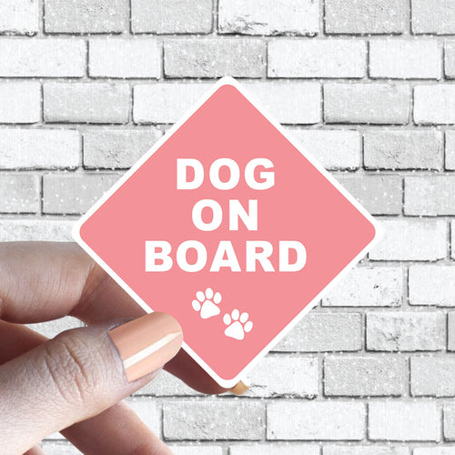 Dog(s) On Board Sticker Caution Pink Dogs in Car Sticker Aesthetically Pleasing