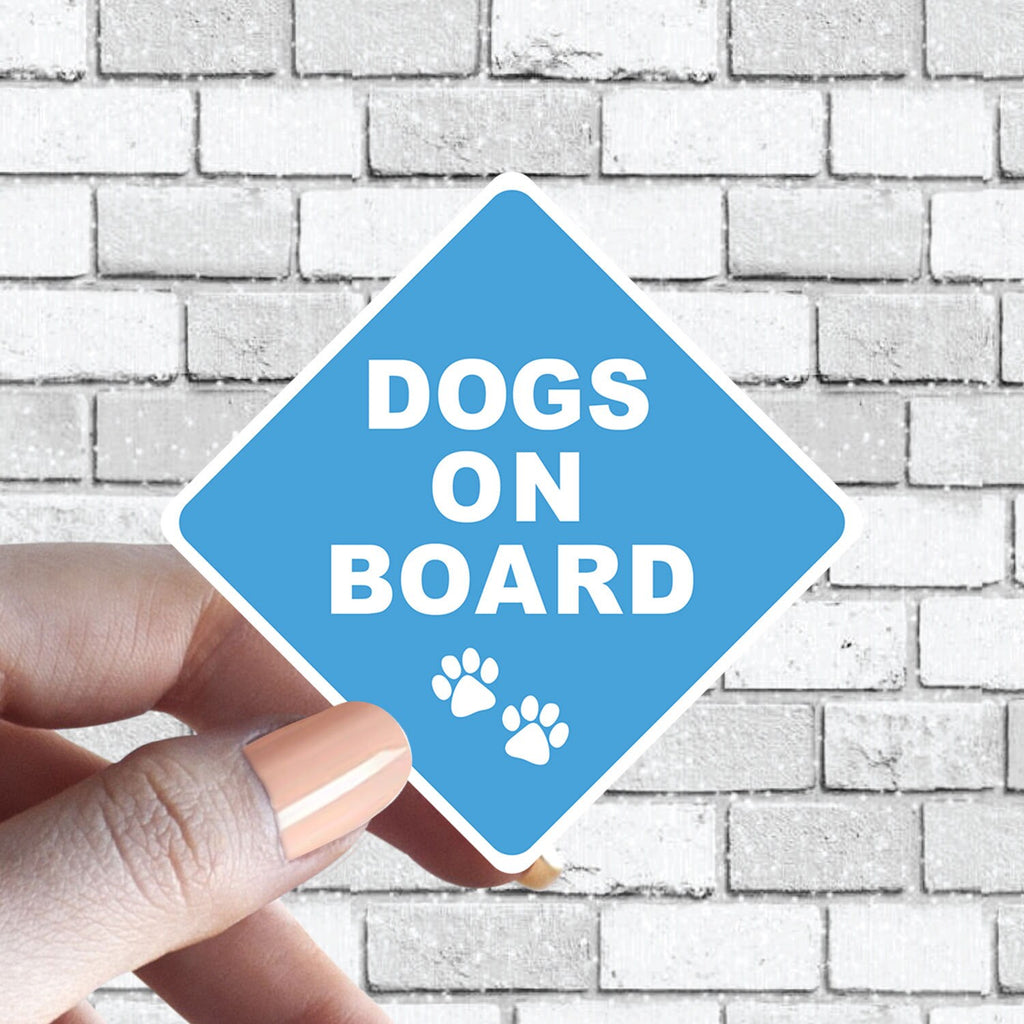 Dog(s) On Board Sticker Caution Baby Blue Dogs in Car Sticker Aesthetically Pleasing