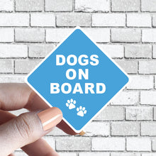 Load image into Gallery viewer, Dog(s) On Board Sticker Caution Baby Blue Dogs in Car Sticker Aesthetically Pleasing
