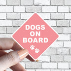 Dog(s) On Board Sticker Caution Pink Dogs in Car Sticker Aesthetically Pleasing
