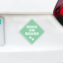 Load image into Gallery viewer, Dog(s) On Board Caution Magnet - Sage Green Dogs in Car - I Love My Dog
